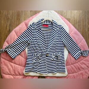 NWOT ~ Ruiz by Yolanda Striped Navy and White Blazer